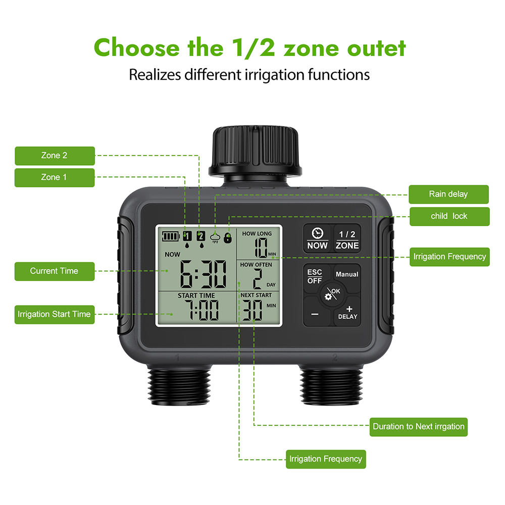 Двухзонный независимый ЖК-дисп – обзор и цена Smart Garden Timer